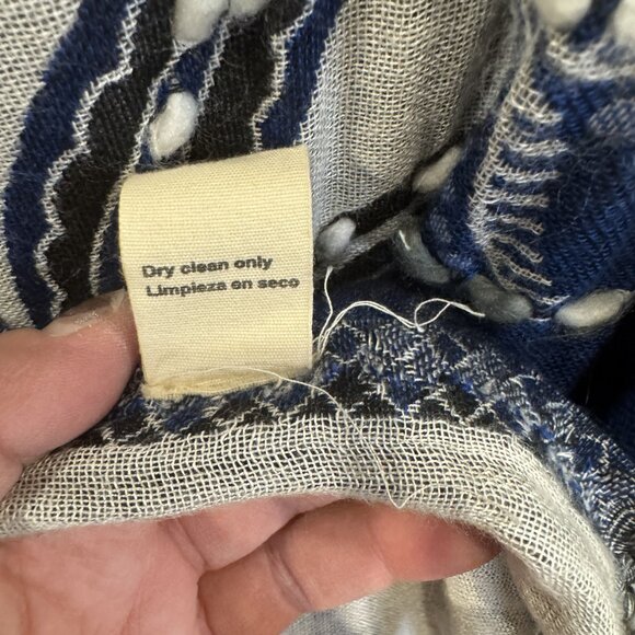 Raj Bohemian Fringe Vest One Size EUC Blue Gray Paisley Boho One Size - Picture 5 of 6